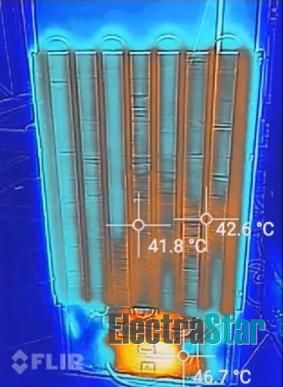 Температура компрессора и конденсаторной решетки на тепловизоре