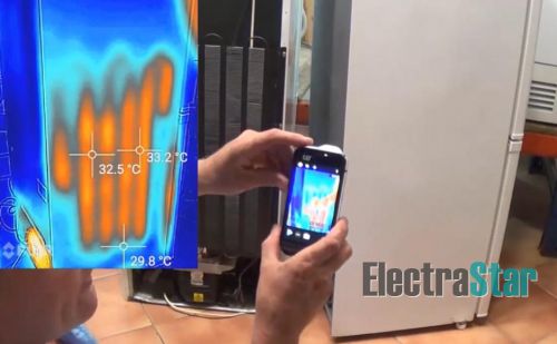 Тепловизионная съемка холодильника с скрытым конденсатором